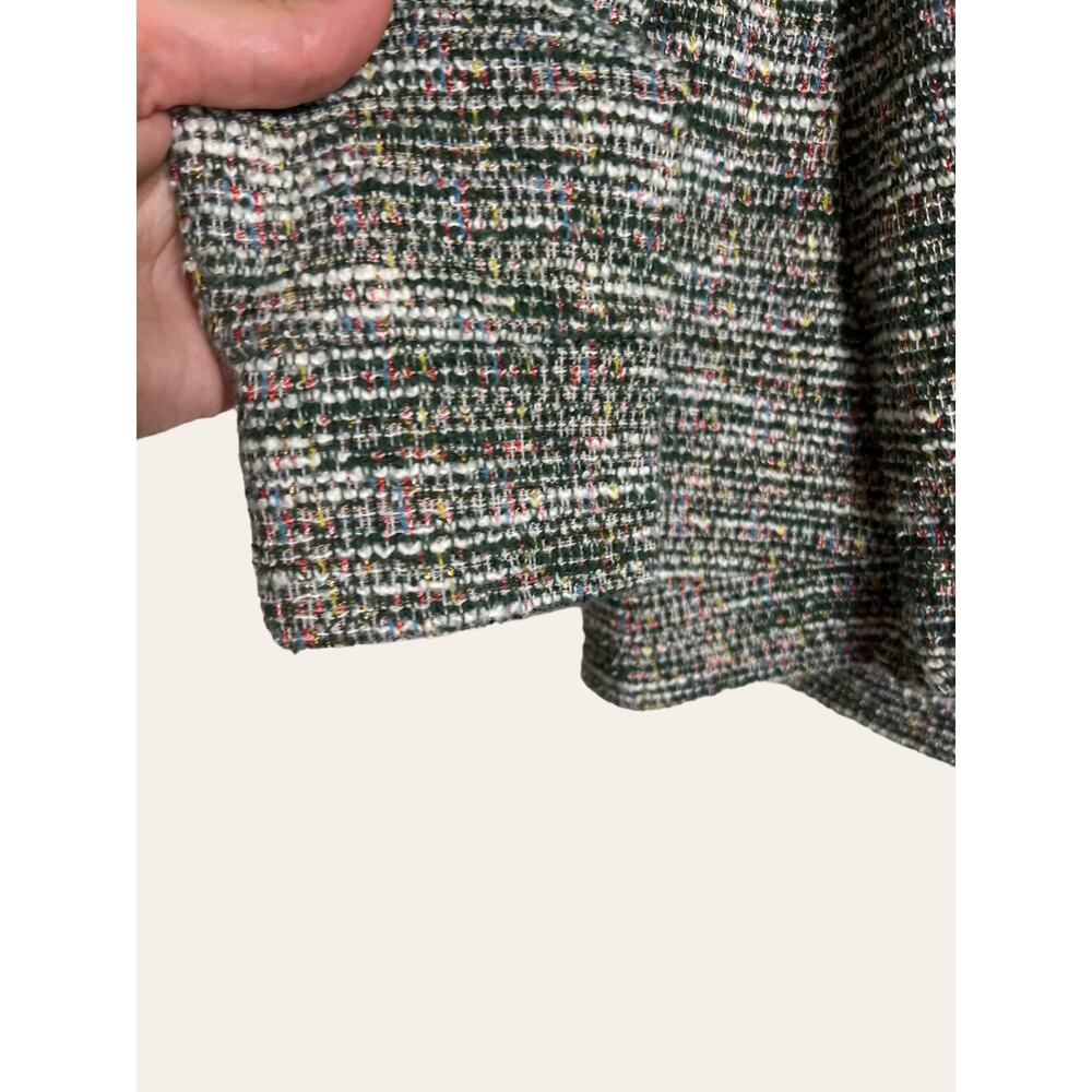 LOFT Boucle Multicolor Green Crewneck Long Sleeve Pullover Sweater Size Small - Picture 3 of 7